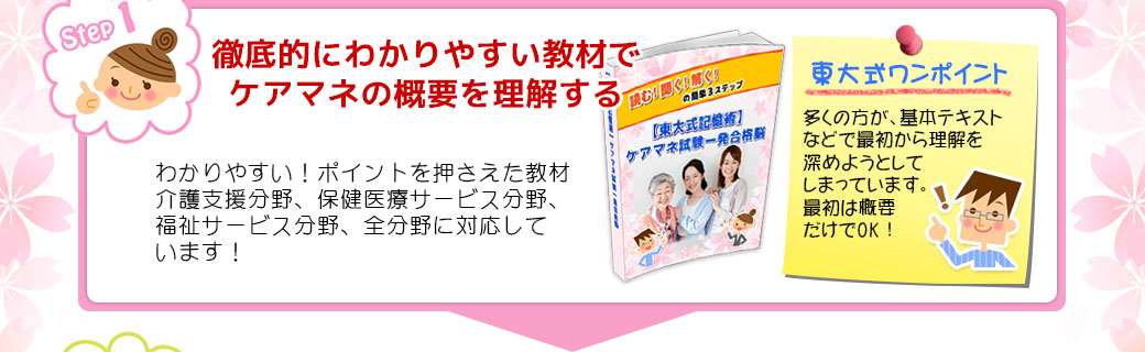 徹底的にわかりやすい教材でケアマネの概要を理解する